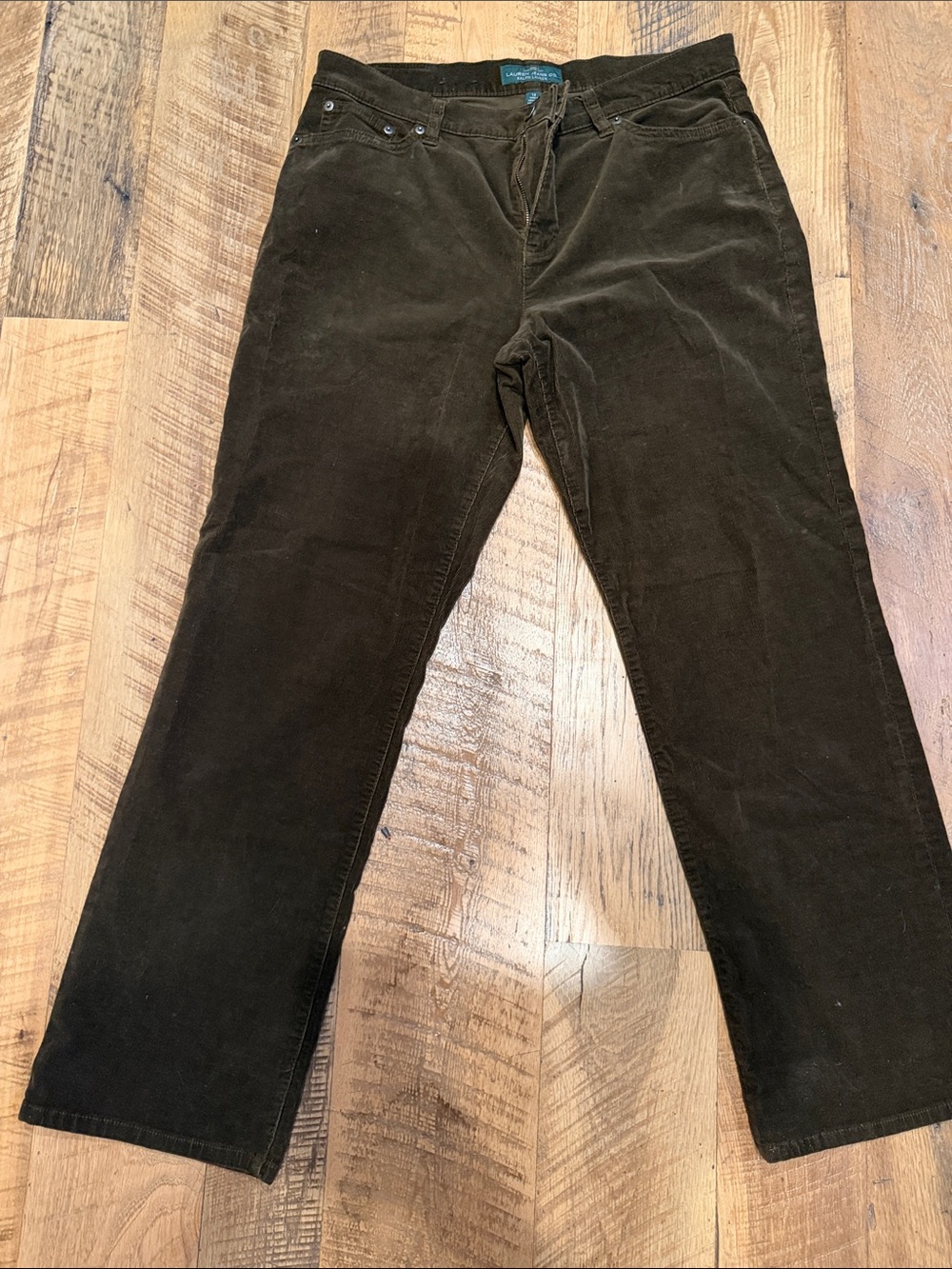 Lauren Ralph Lauren Women's Straight-Leg Corduroy Pants in Dark Brown